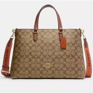 #3 Coach Brown Signature Shoulder Bag